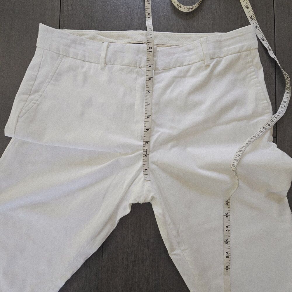 Talbots White Cropped Chino Pants Womens Size 12 PETITE Preppy Coastal Summer - Picture 6 of 7